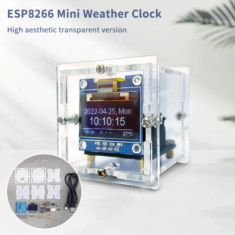 Diy Electronics Com - ESP8266 Mini Weather Clock Kit DIY