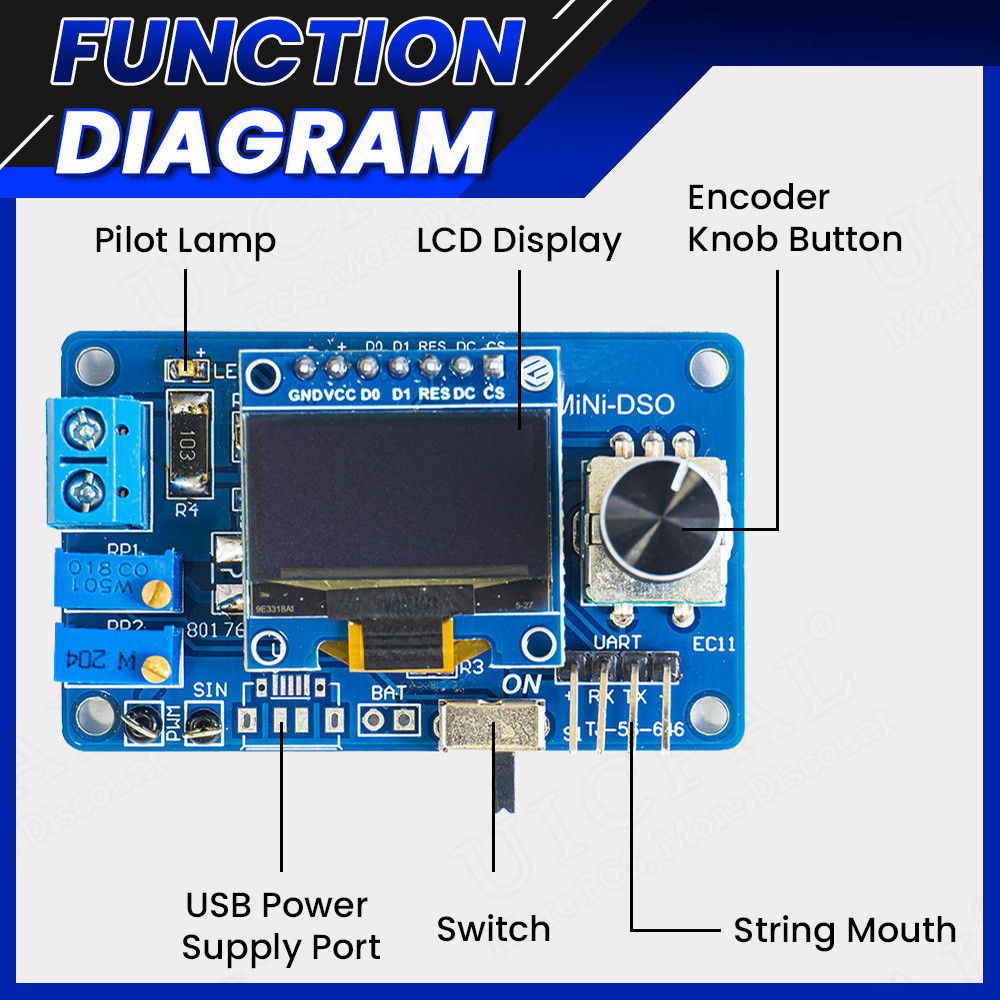 DIY Mini Digital Oscilloscope  - Oscilloscope Dso Mini incelemesi ve fiyatı