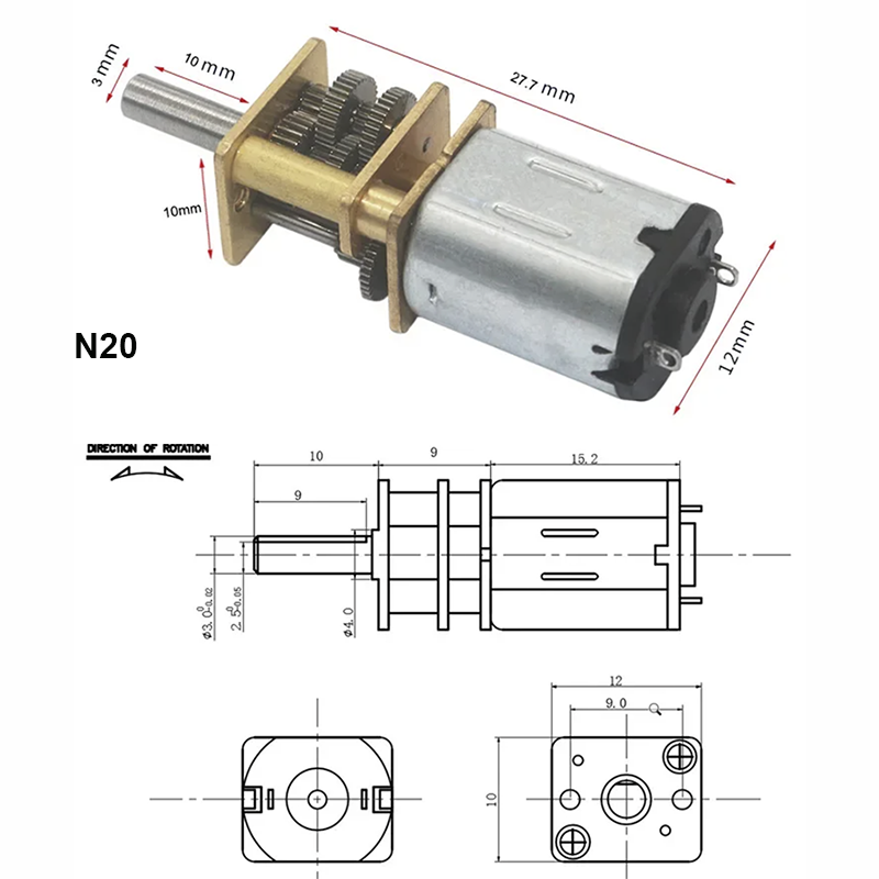 6V 12V 15-6000RPM GA12-N20 DC  - Diy Electronics Motor incelemesi ve fiyatı