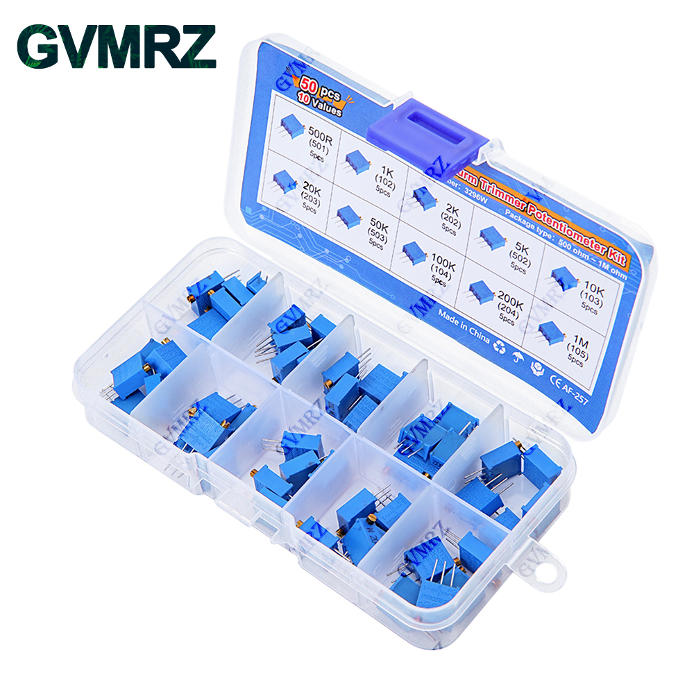 50PCS 10Values 3296W Multiturn - Diy Electronics Com incelemesi ve fiyatı