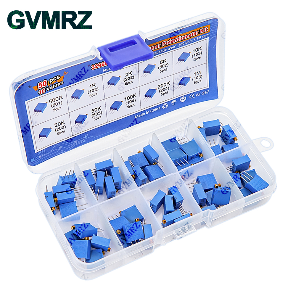 50PCS 10Values 3296W Multiturn - Diy Electronics Com incelemesi ve fiyatı