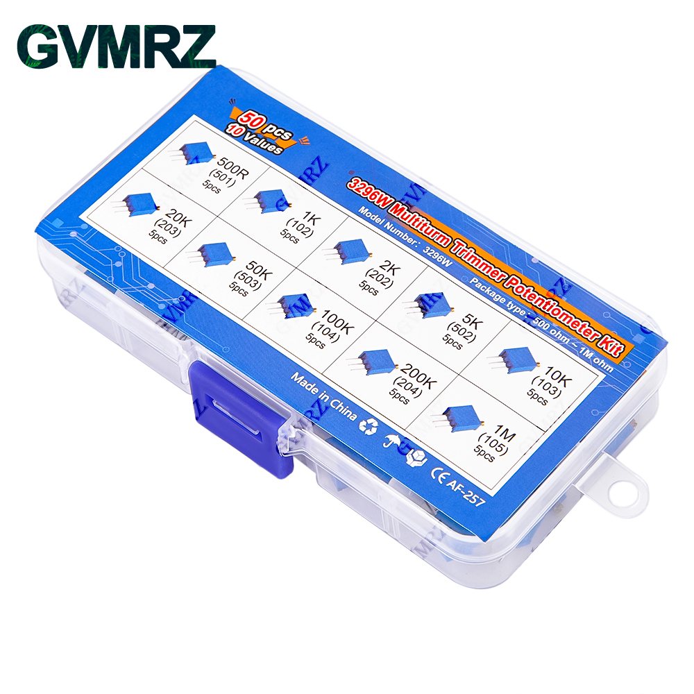 50PCS 10Values 3296W Multiturn - Diy Electronics Com incelemesi ve fiyatı