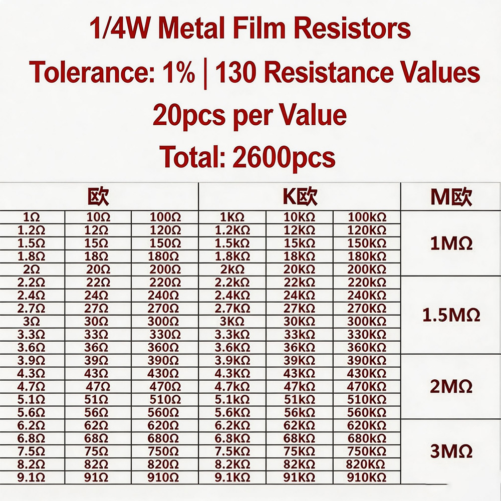 2600pcs Metal Film Resistors A - Diy Electronics Com incelemesi ve fiyatı