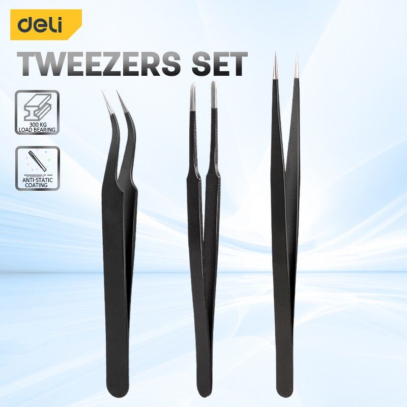 Deli 3PCS Tweezers Set Upgrade - Soldering Iron Kit incelemesi ve fiyatı